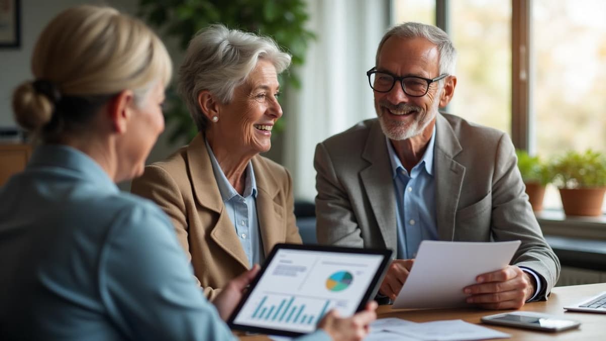 Financial advisor meeting with clients